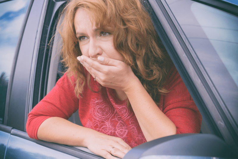 woman with carsickness