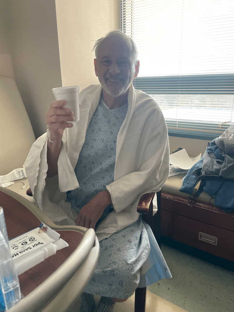 Larry recovering after surgery
