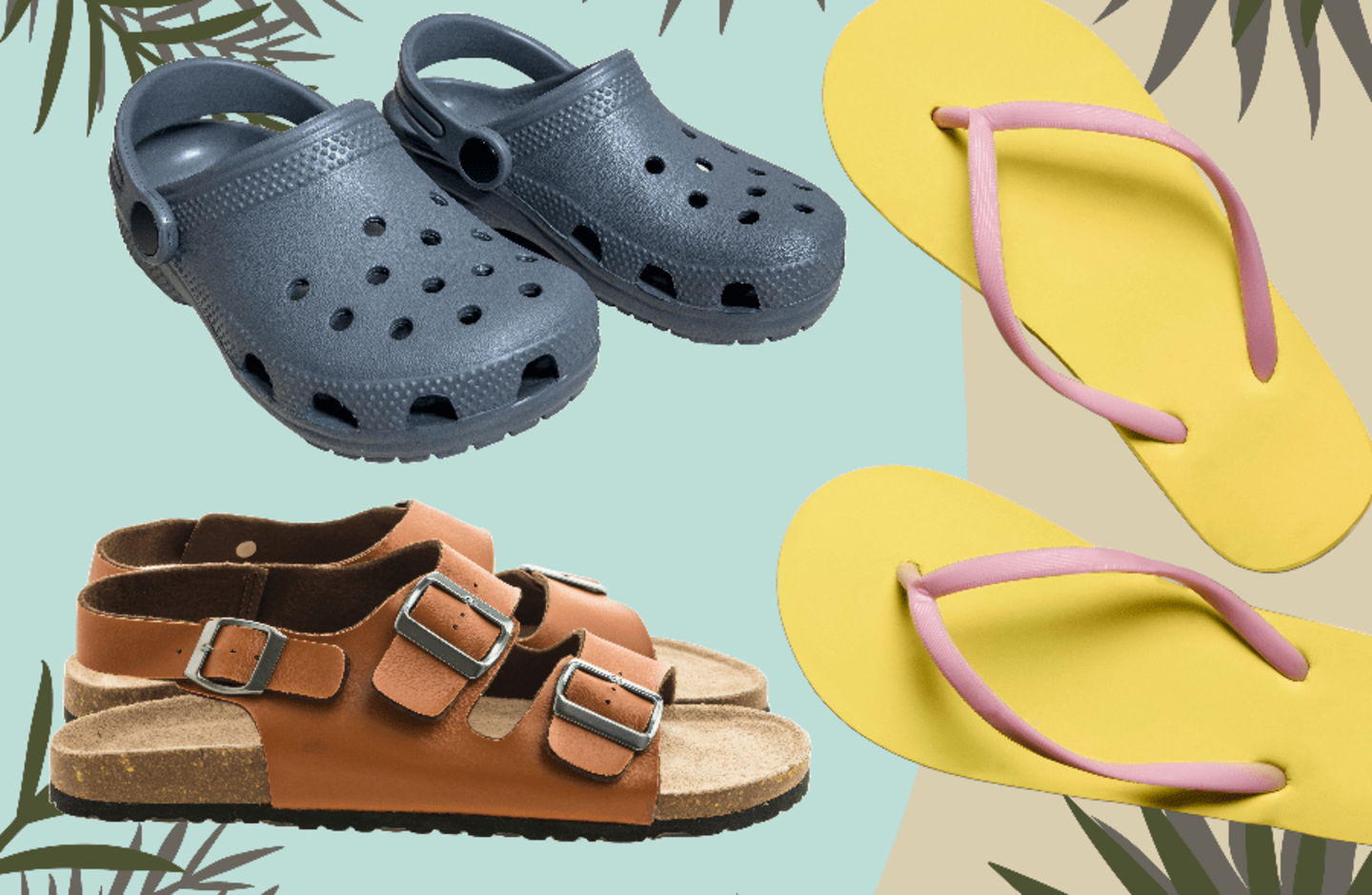 summer sandals and flip flops