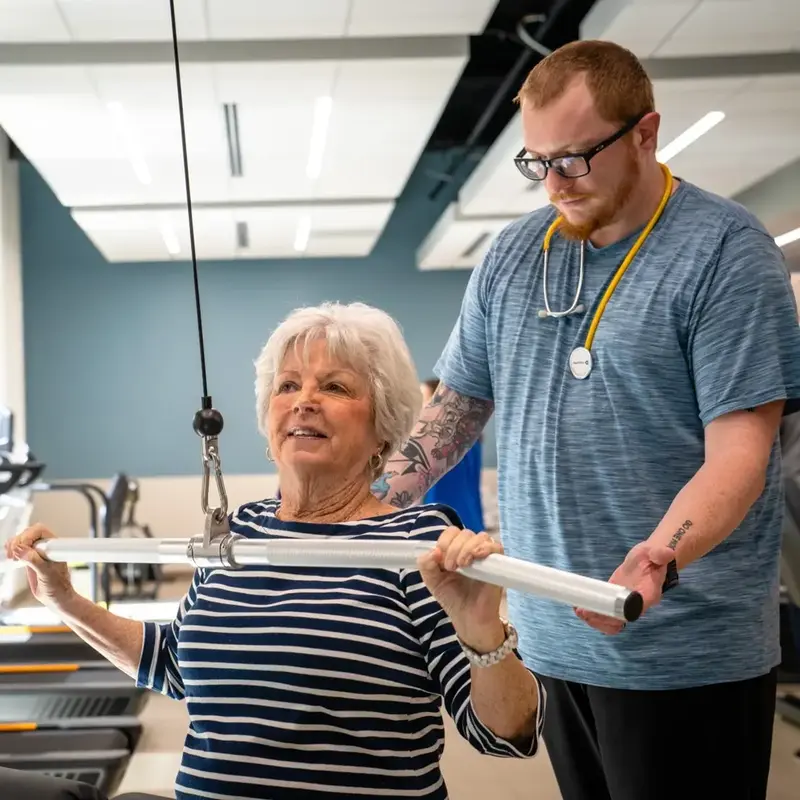 Rehab patient exercising