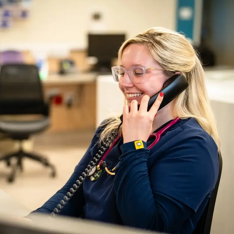 Nurse answers phone