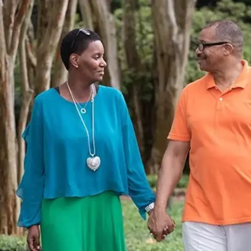 Couple walking in the park