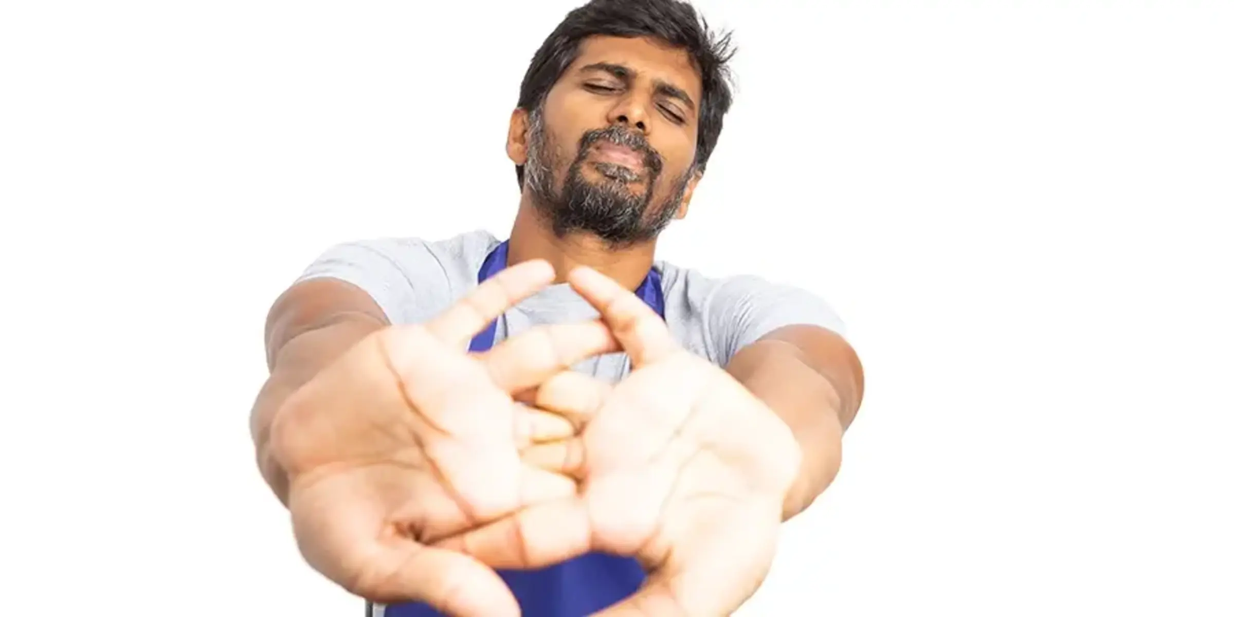 man stretching cracking his knuckles