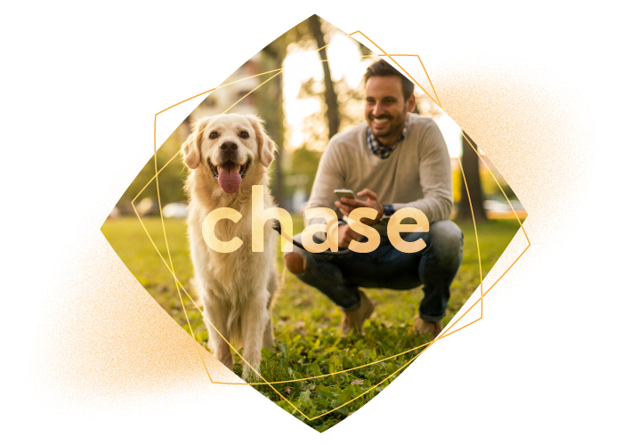 VILPA man playing chase with dog