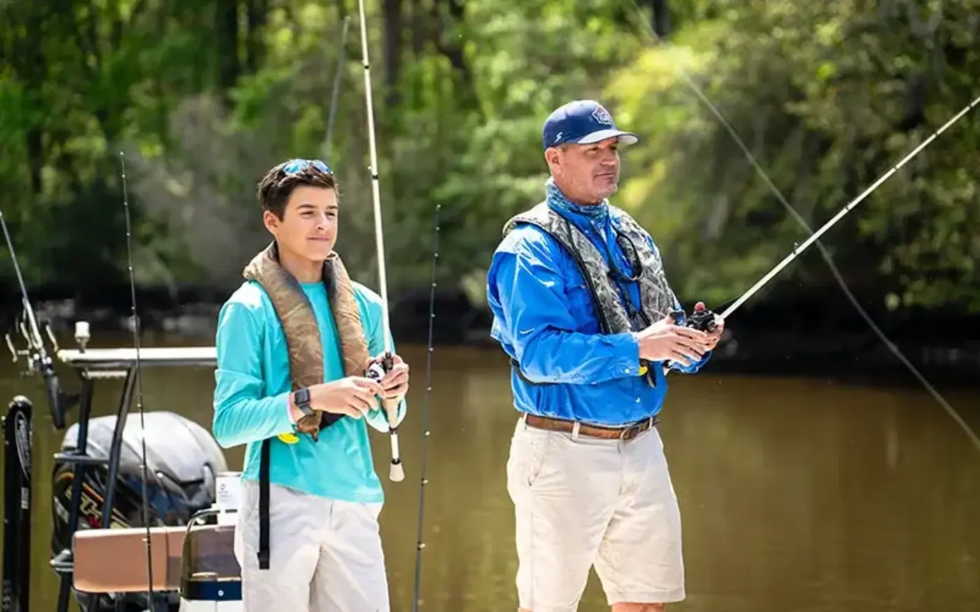 Father and son fishing