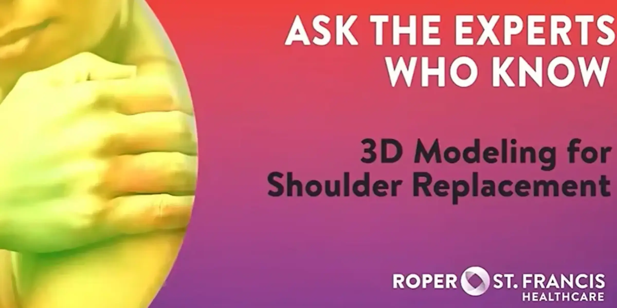 lady holding shoulder for 3D modeling replacement video
