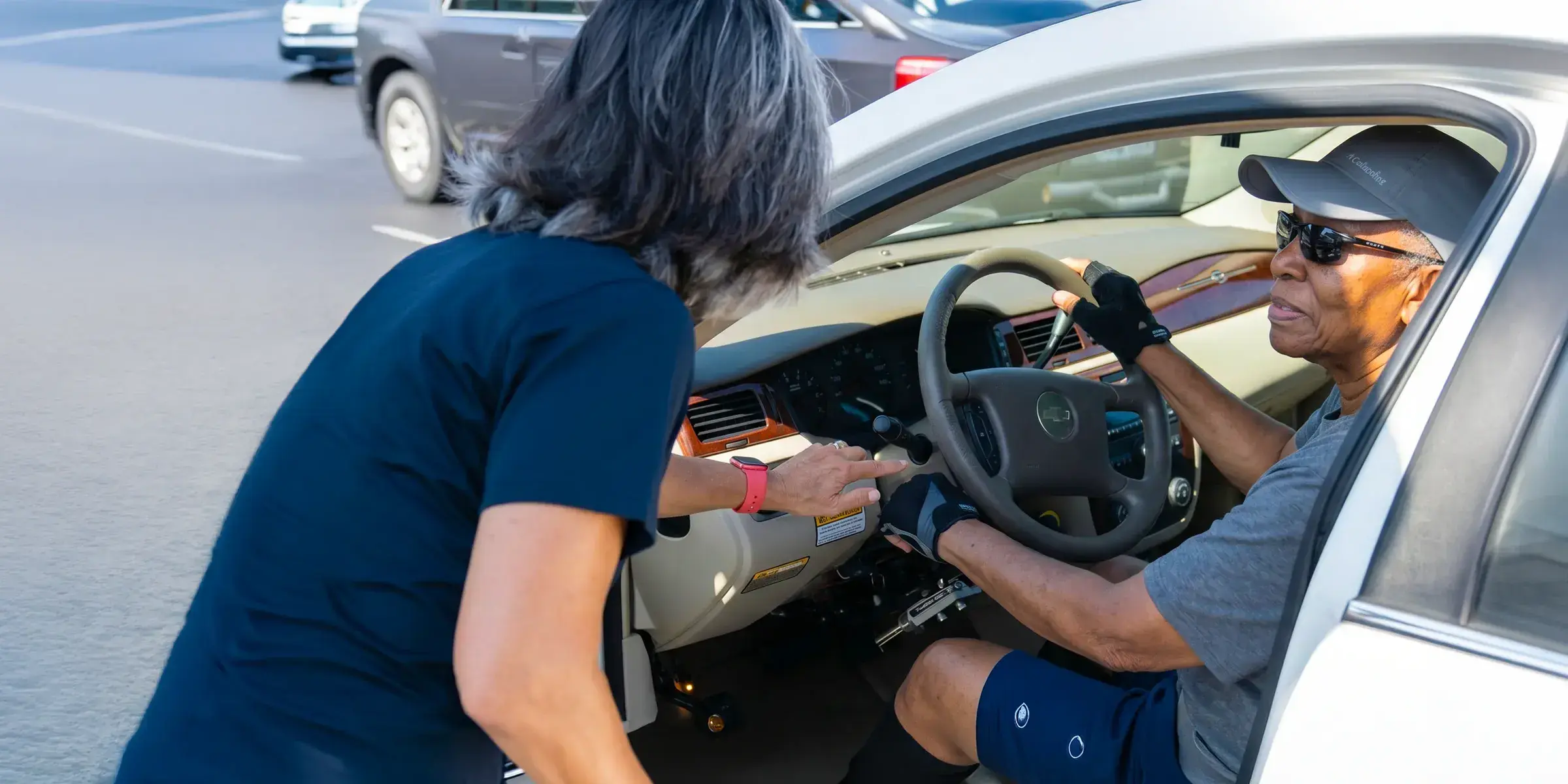 therapist instructs driver