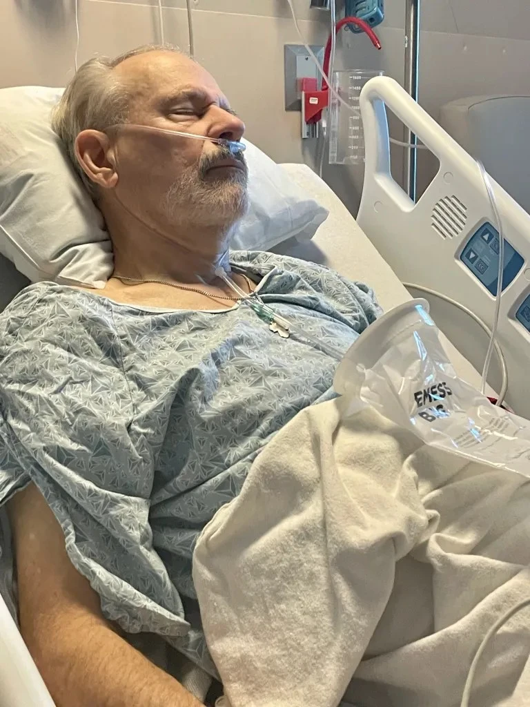 Larry on the day of surgery