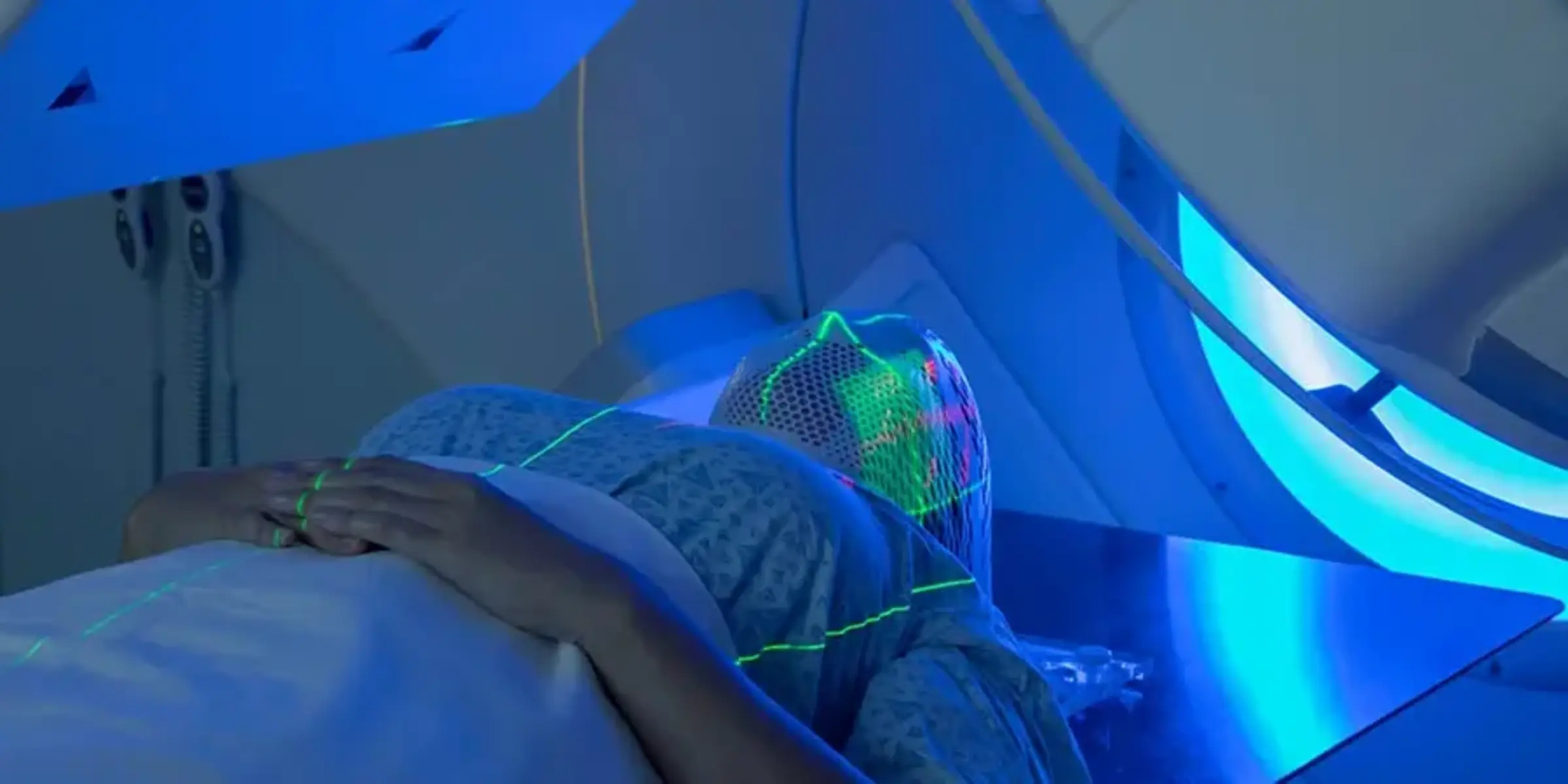 woman receiving radiation treatment