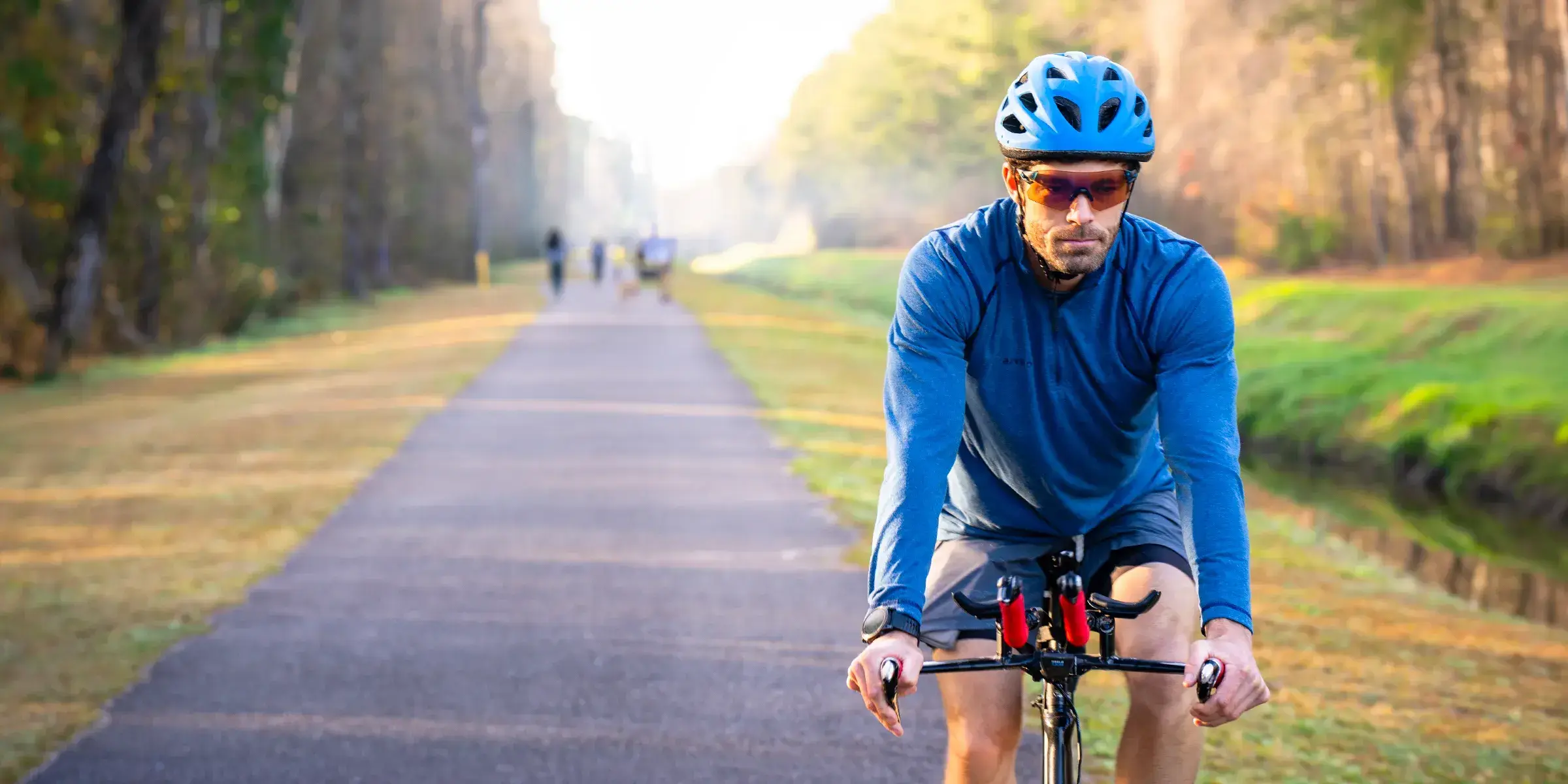 man biking