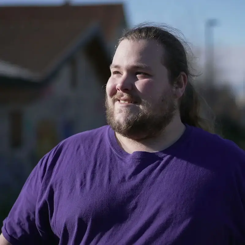 overweight man walking