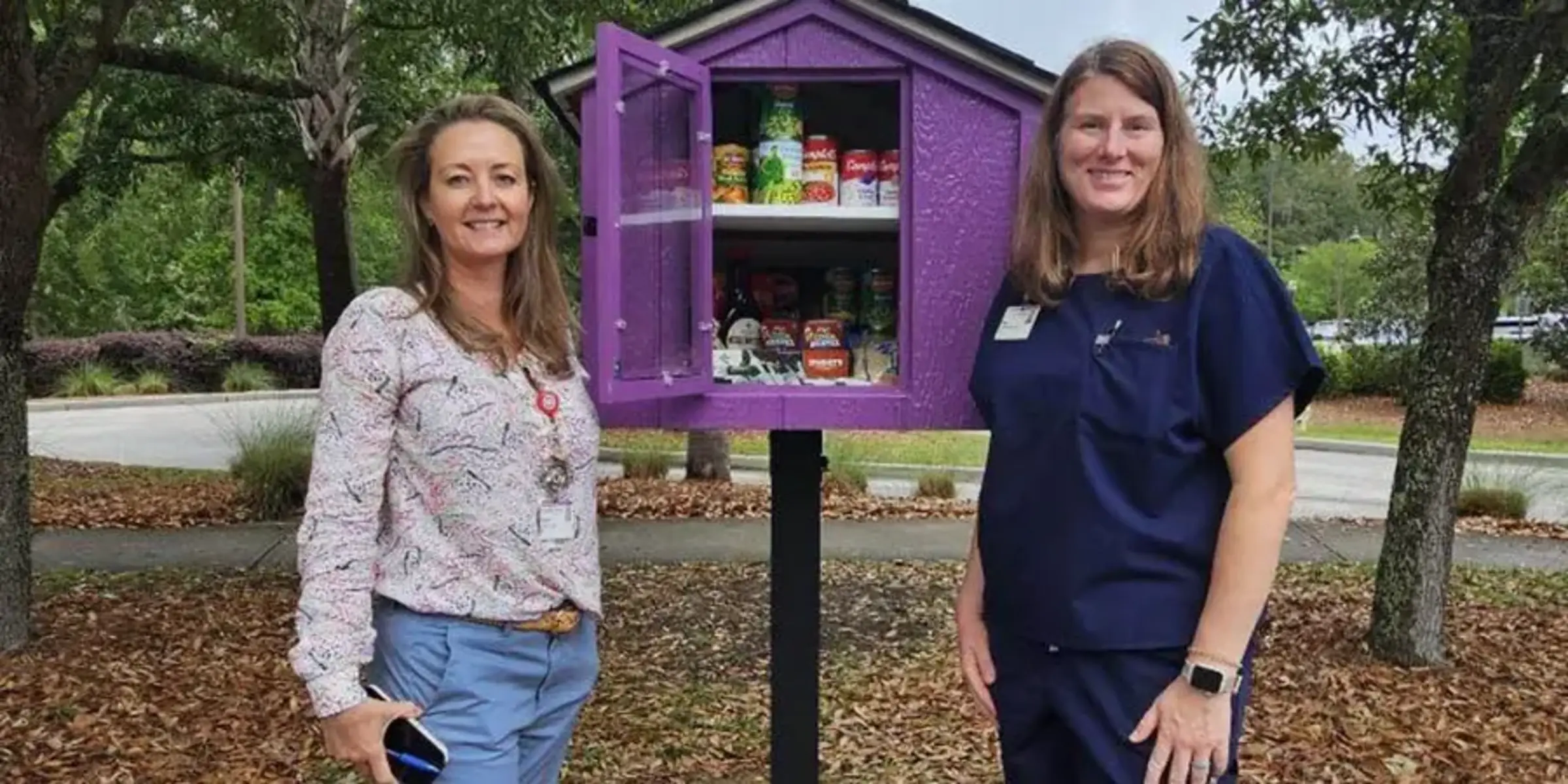 nurses standing by blessing box