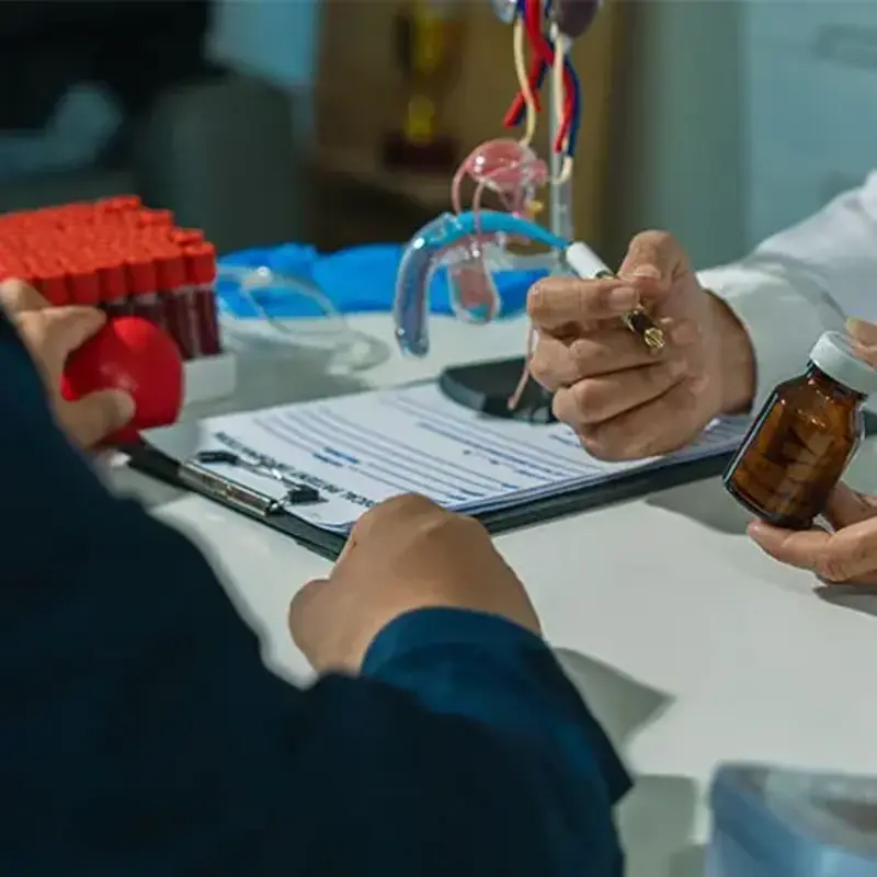 Doctor talks to male patient