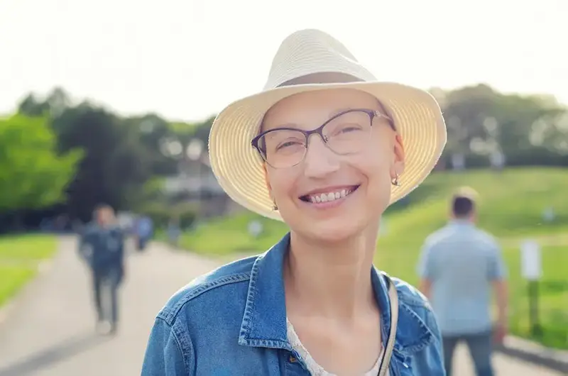 ovarian cancer patient in the park