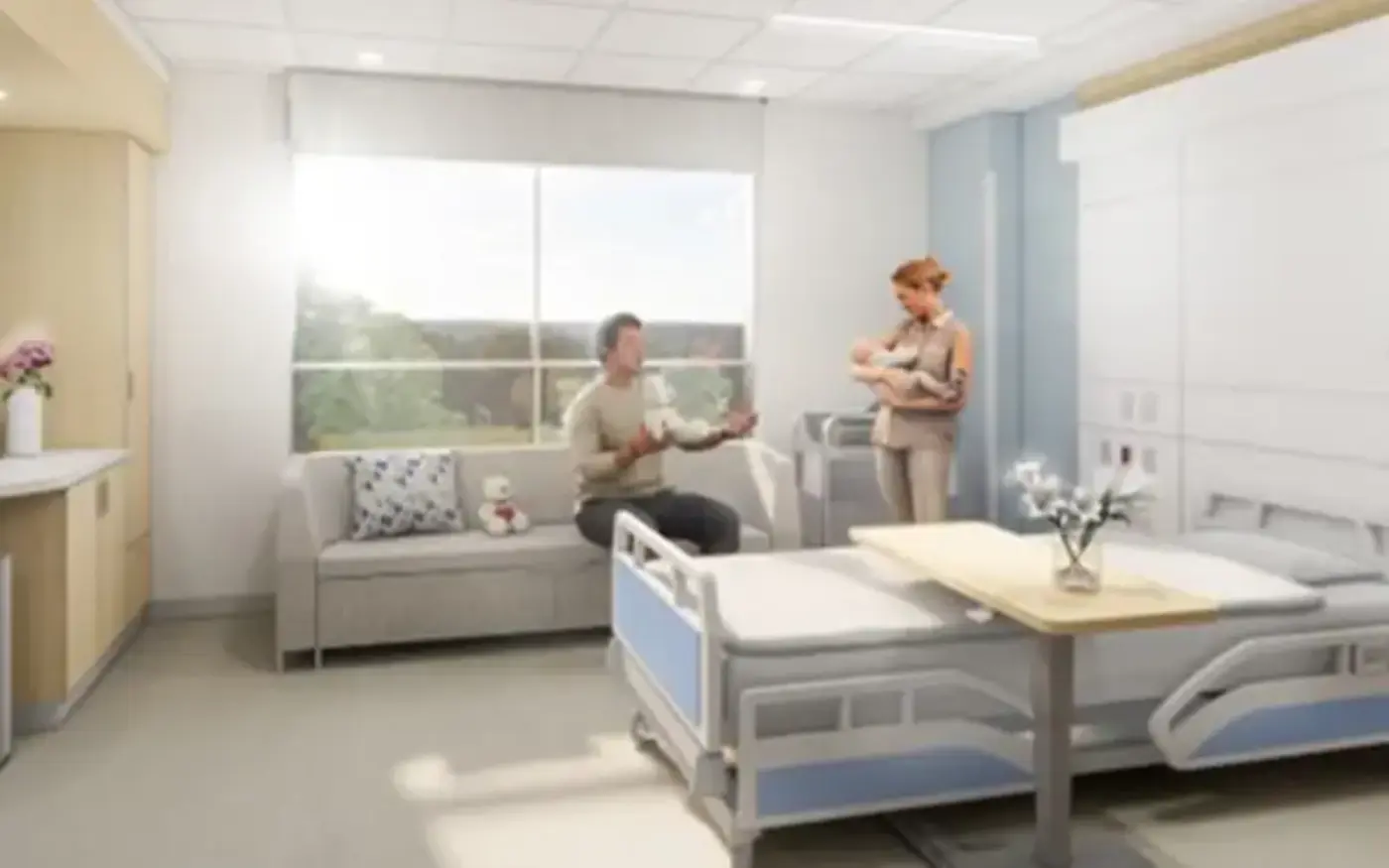 Rendering of new mother-baby unit