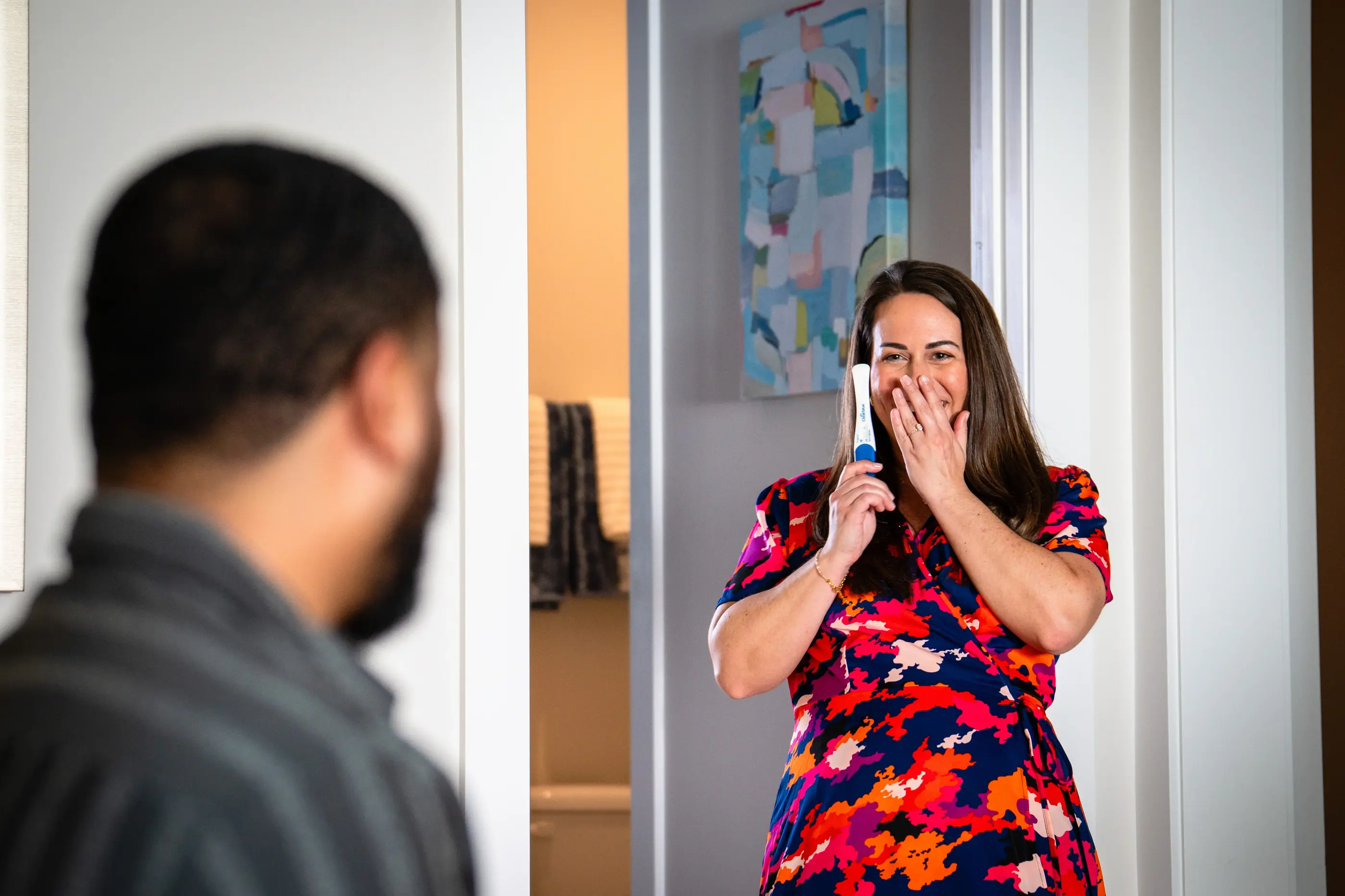 pregnancy results couple excitement
