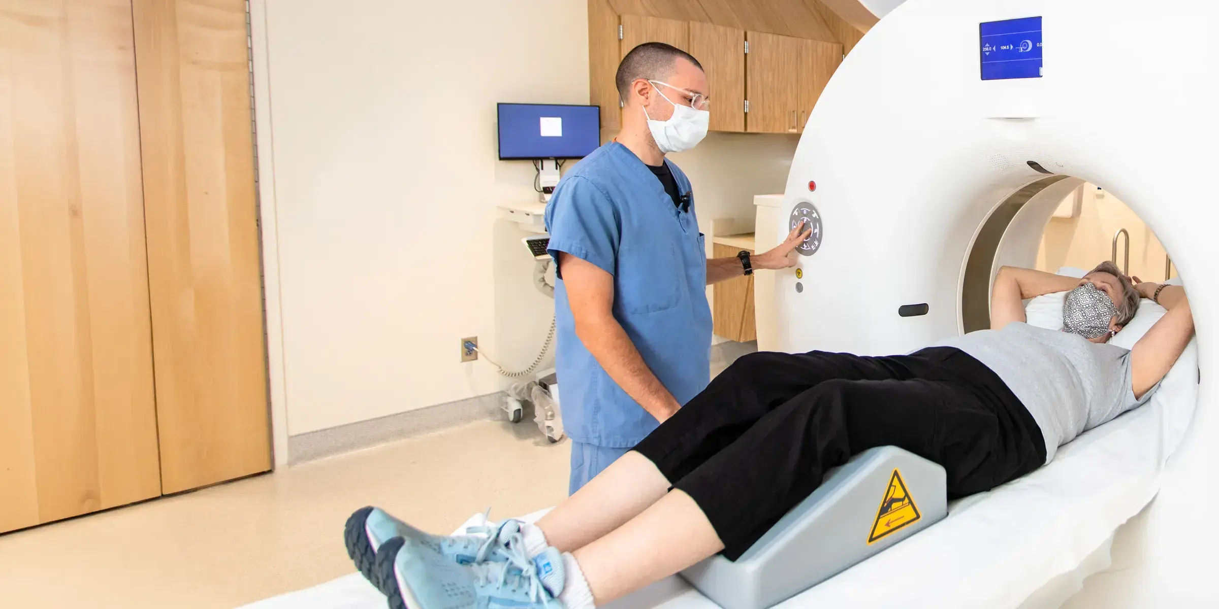 Older woman imaging scan