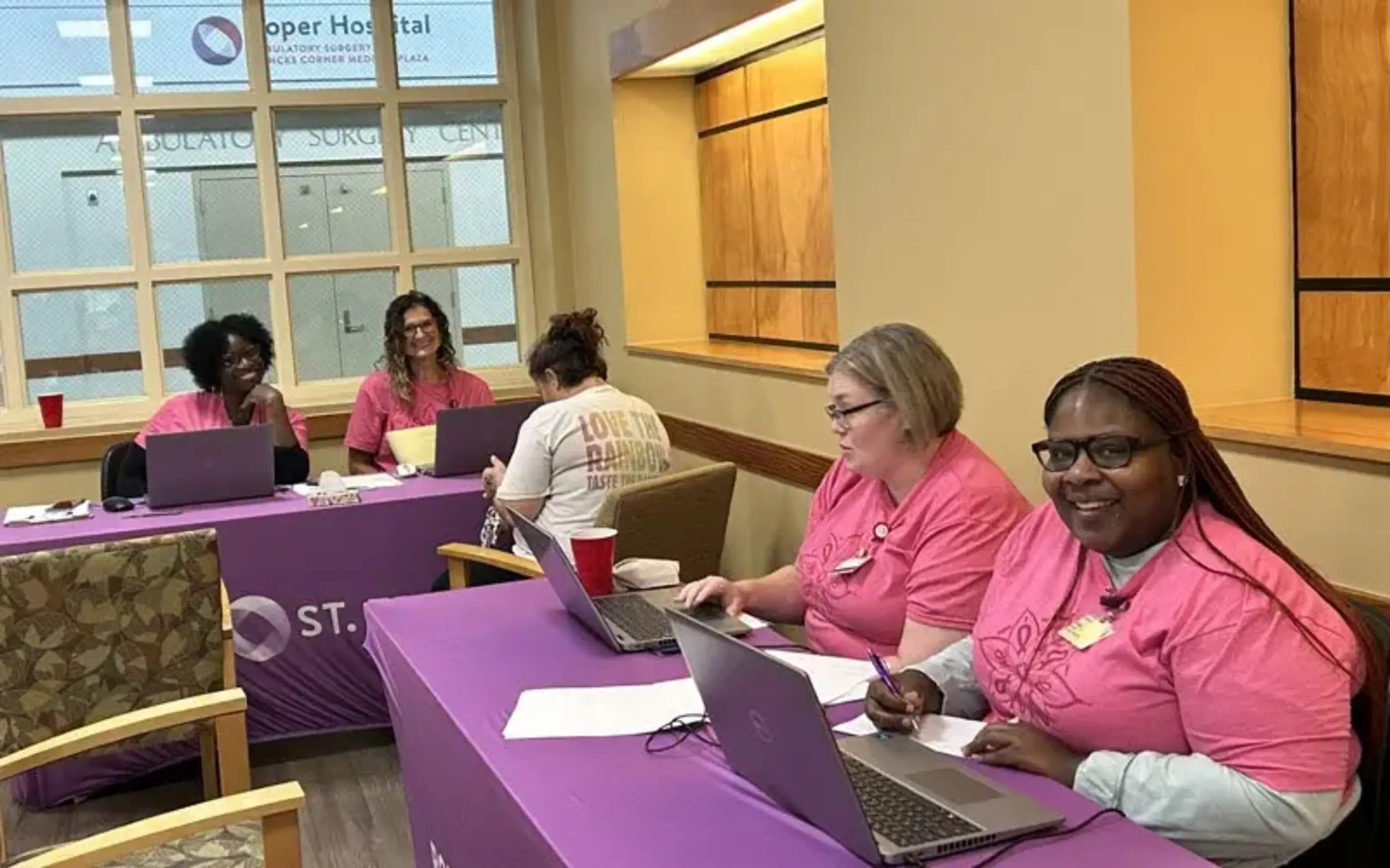 Volunteers at mobile health event