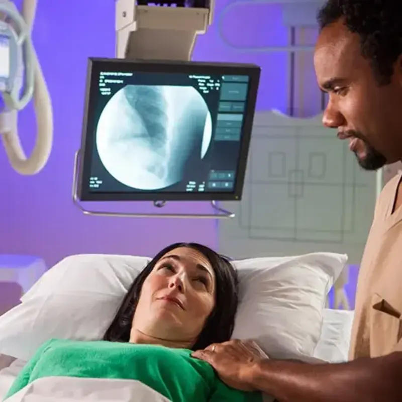 Patient in scanner