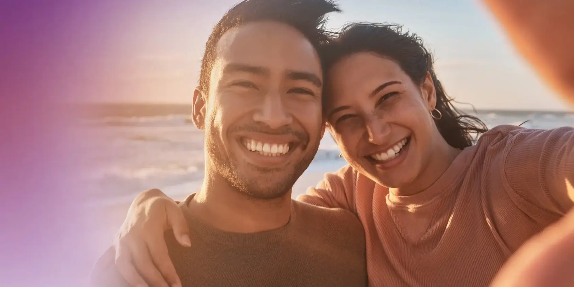 couple takes selfie