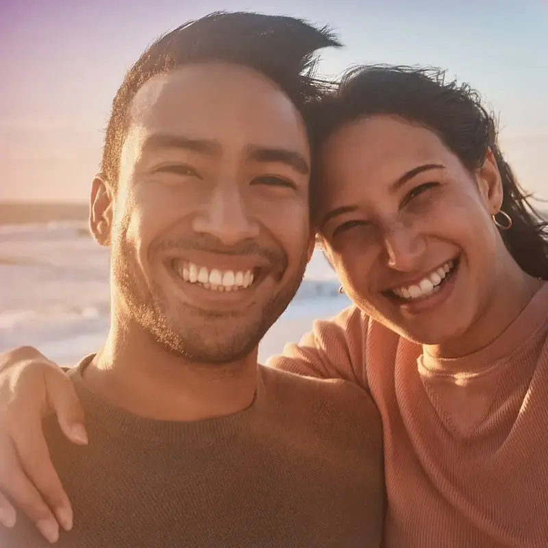 couple takes selfie