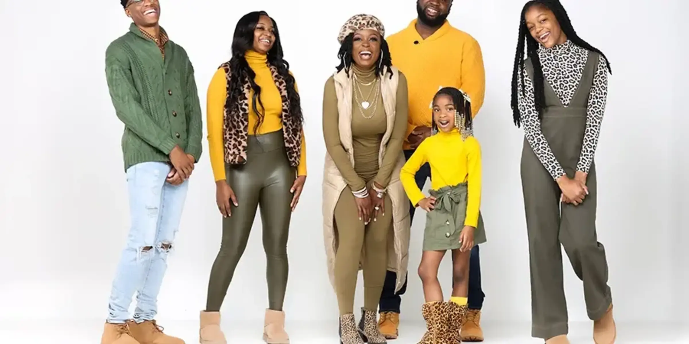 Kiena with her husband and four kids