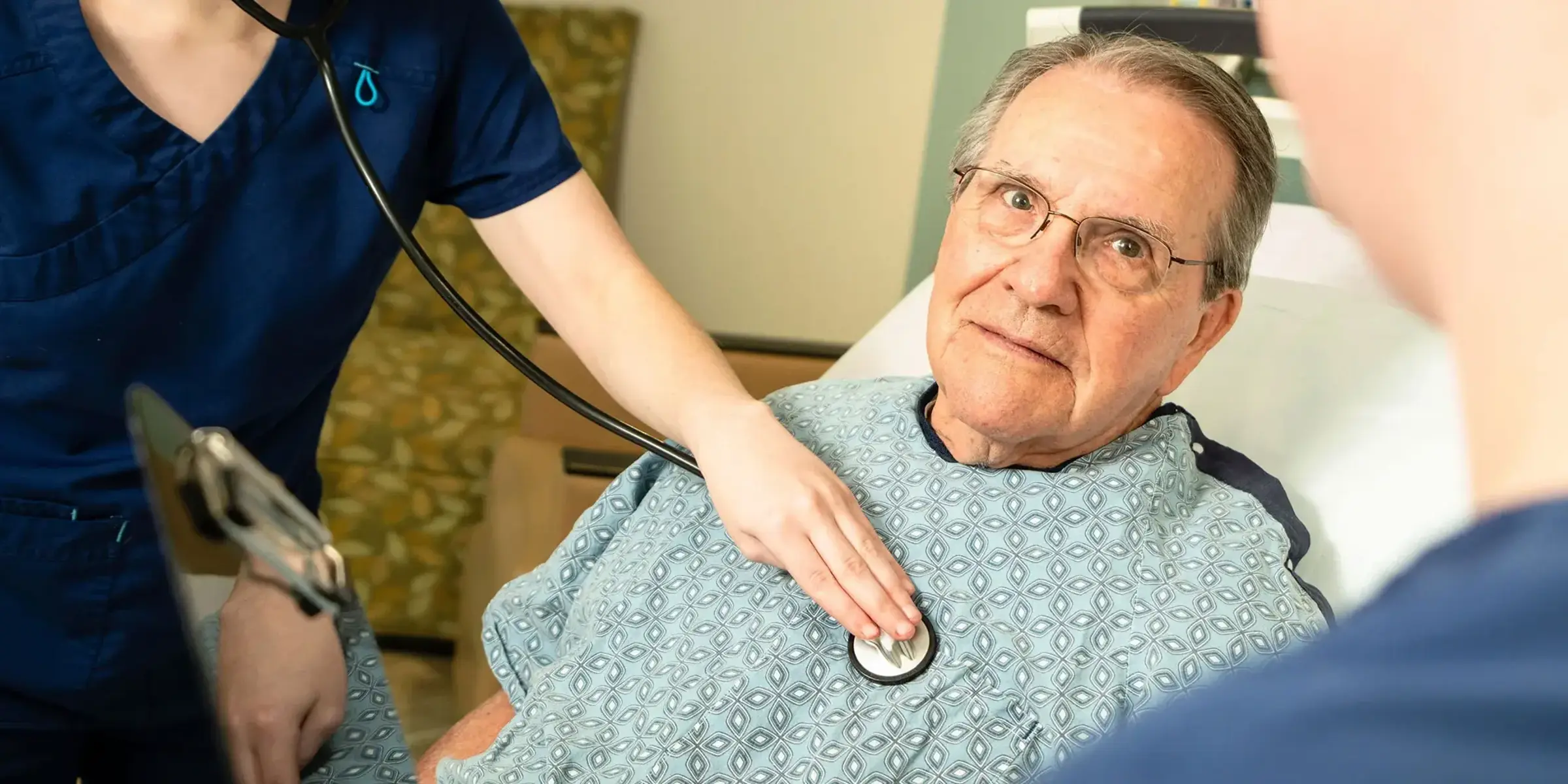 Provider listens to older mans heart
