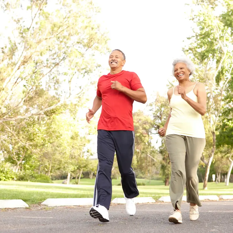 Two people jogging