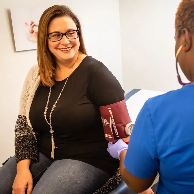 Woman at checkup