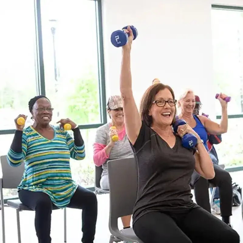 fitness class at senior center