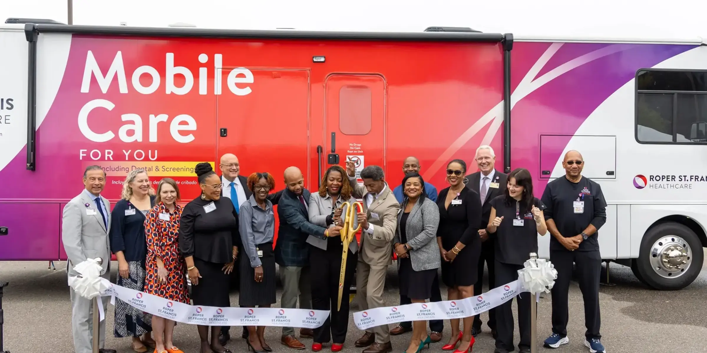 Health Services mobile unit ribbon cutting