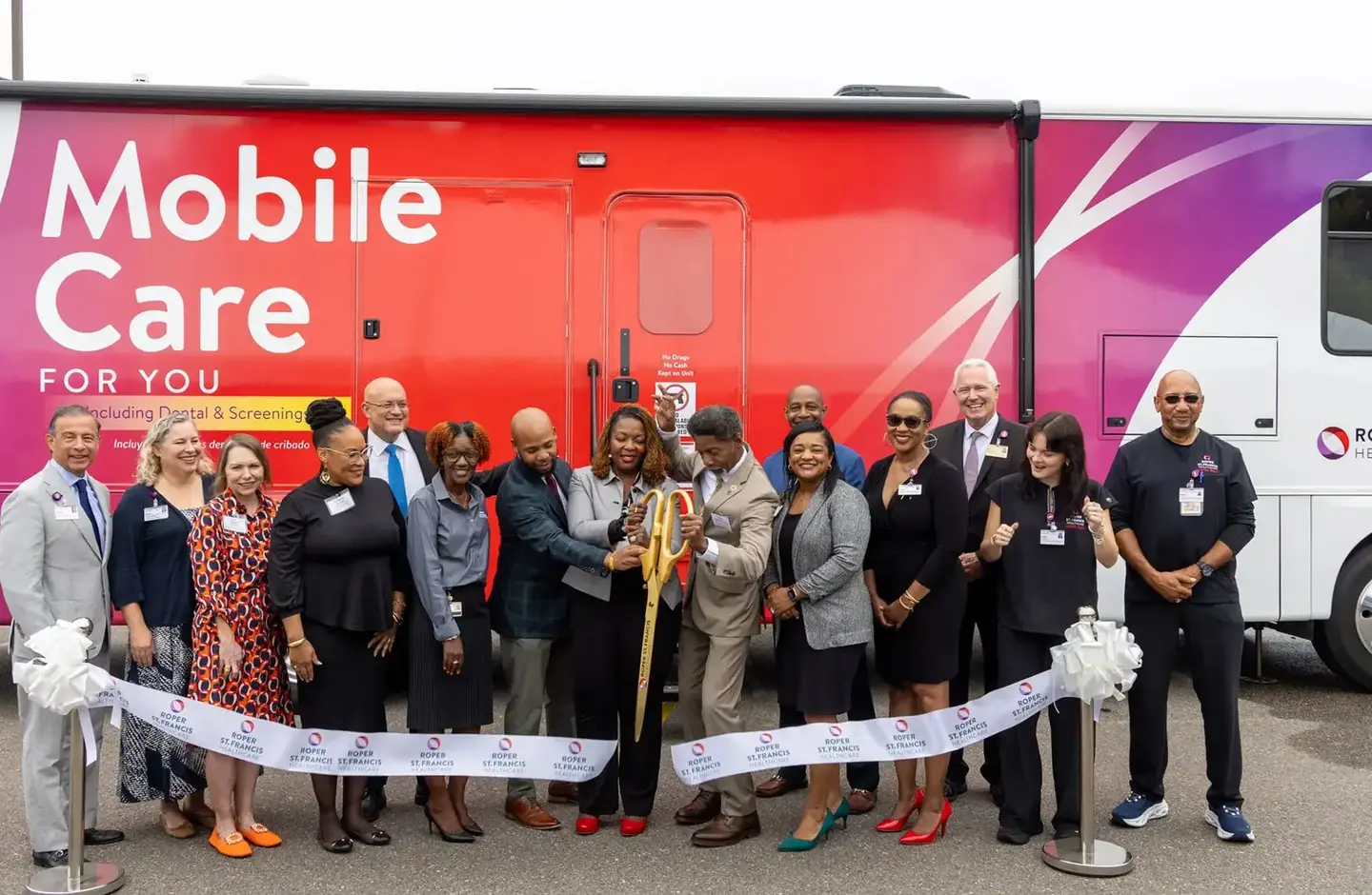 Health Services mobile unit ribbon cutting