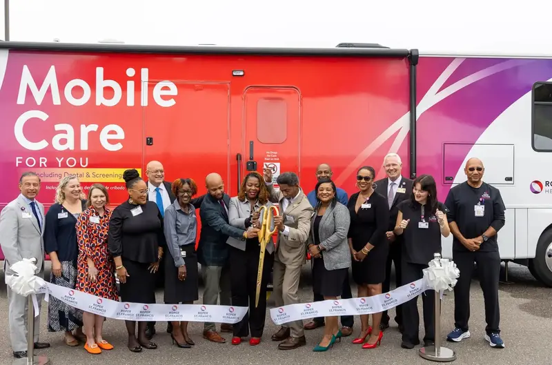 Health Services mobile unit ribbon cutting