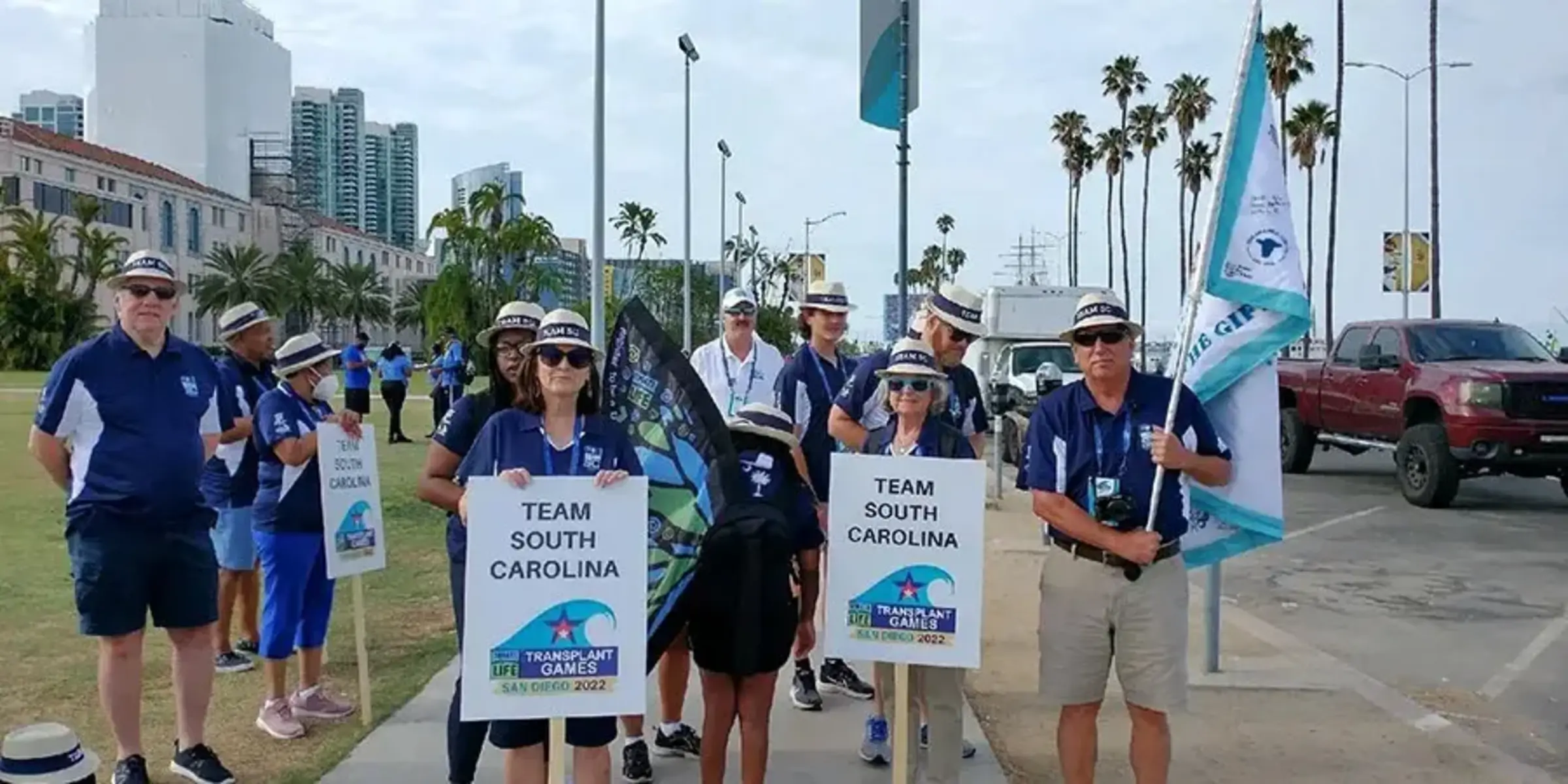 Susan and her husband at transplant games