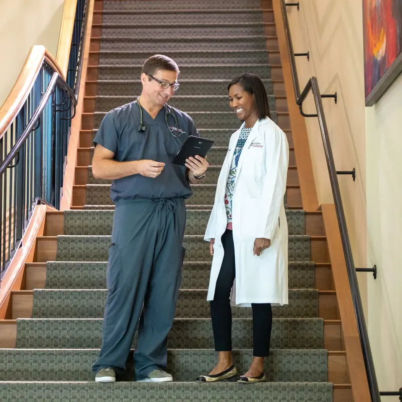 Dr. Lagares with intern