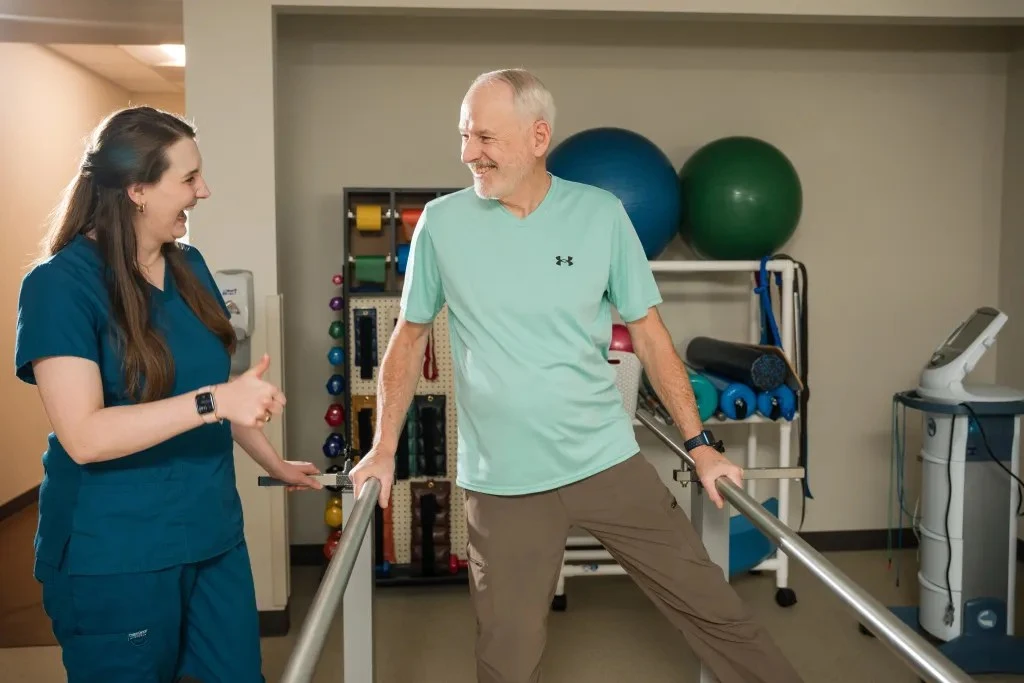 Larry with physical therapist 1