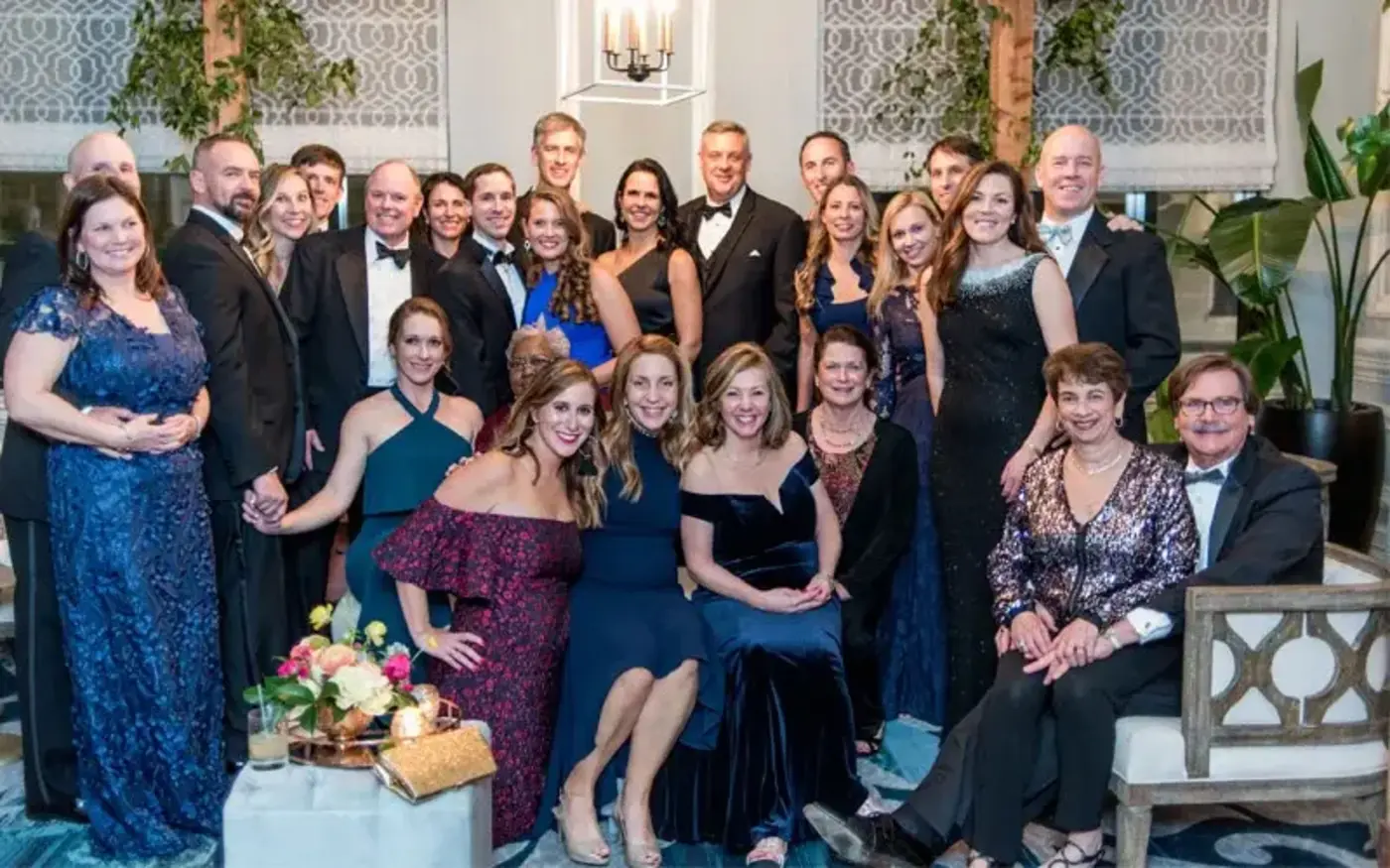 Group of people in evening wear