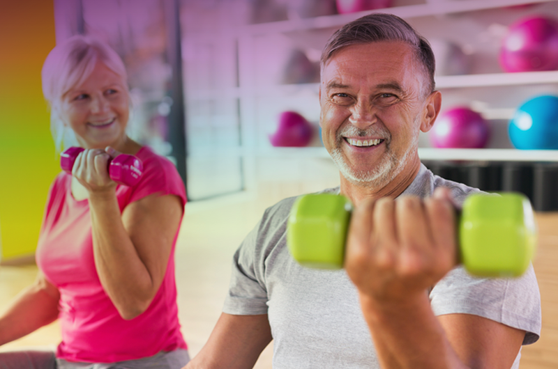 two women strength training