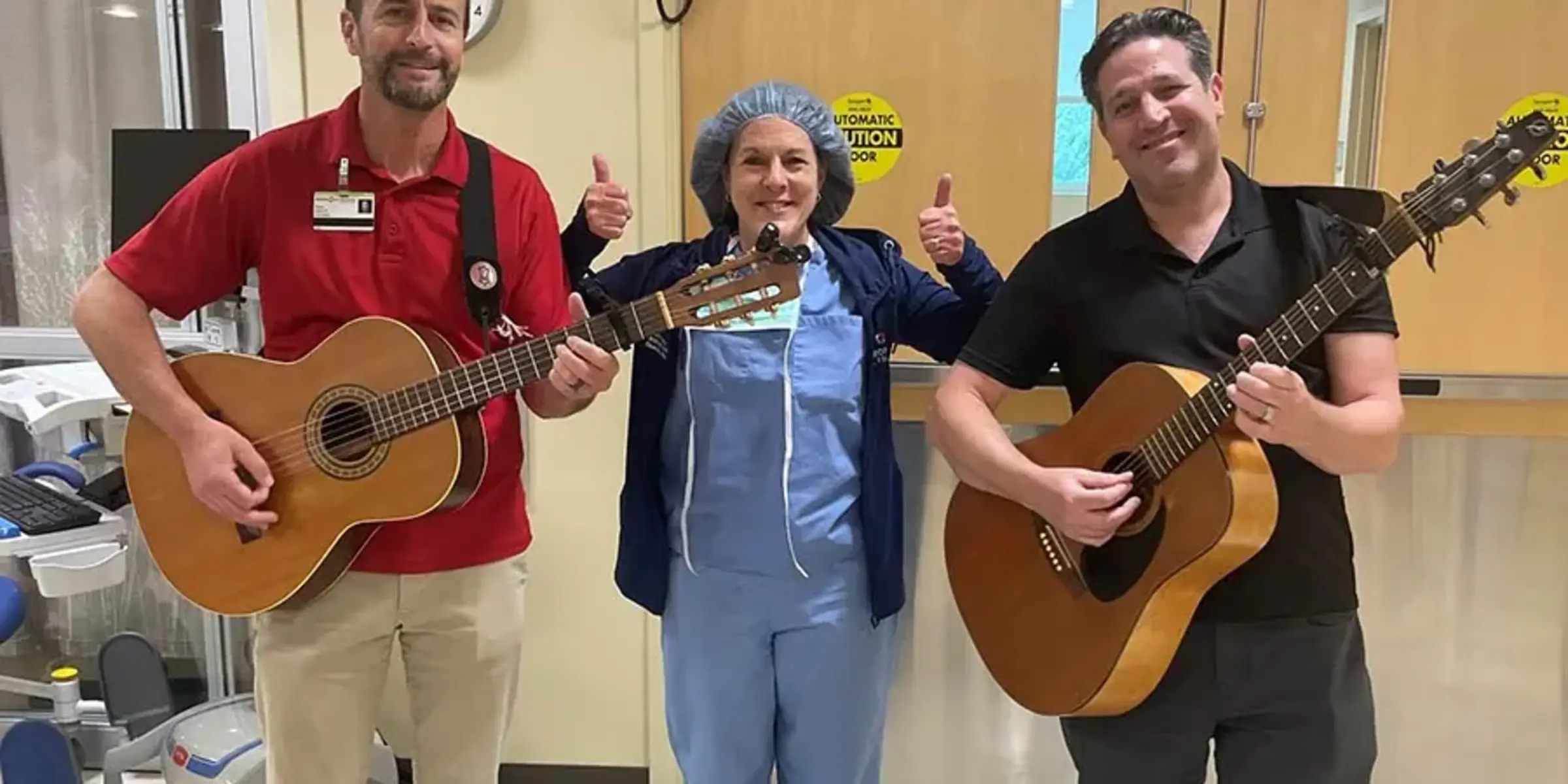 music in medicine nurse with guitarists