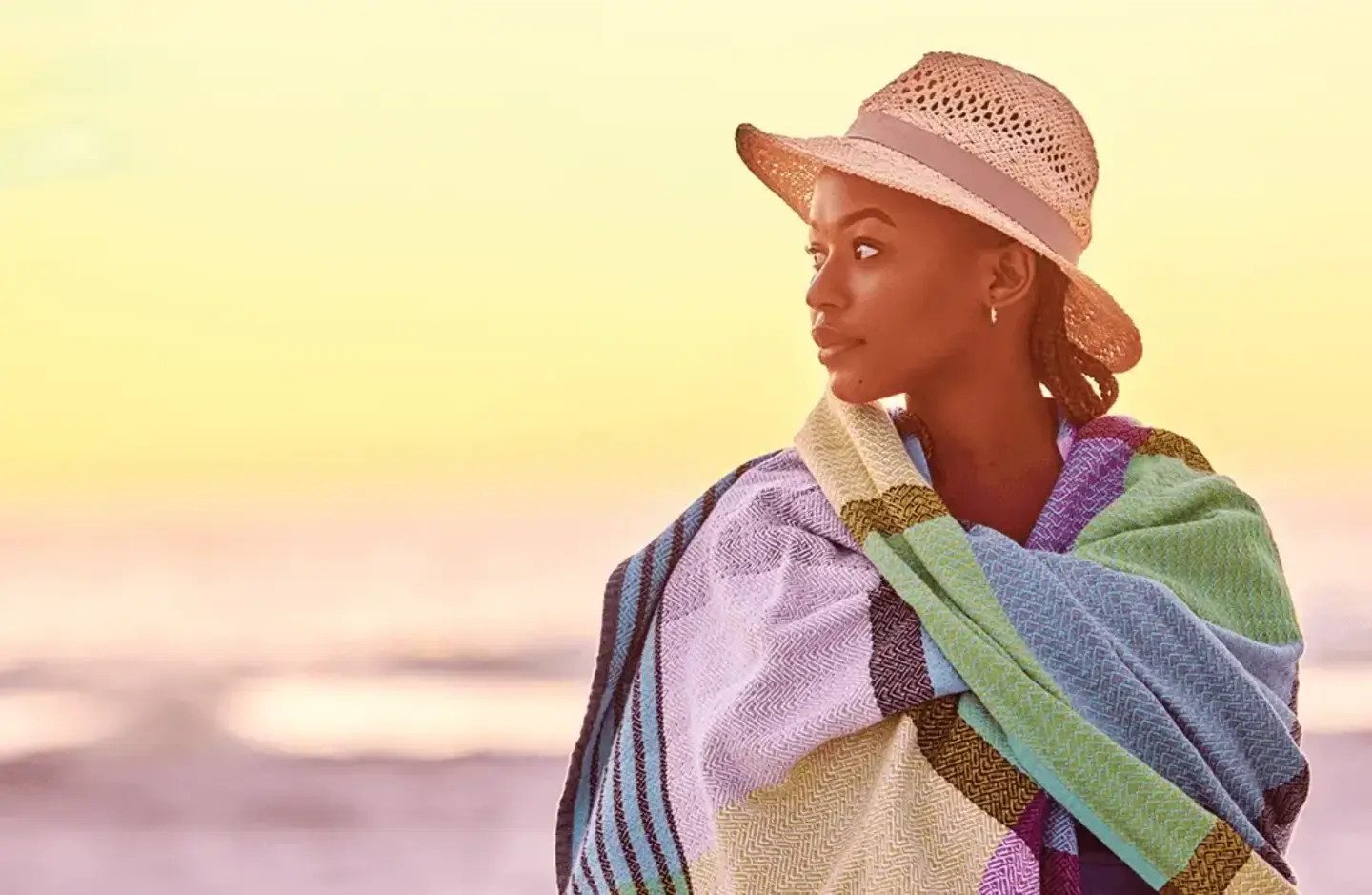 Woman in sunhat