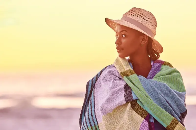 Woman in sunhat