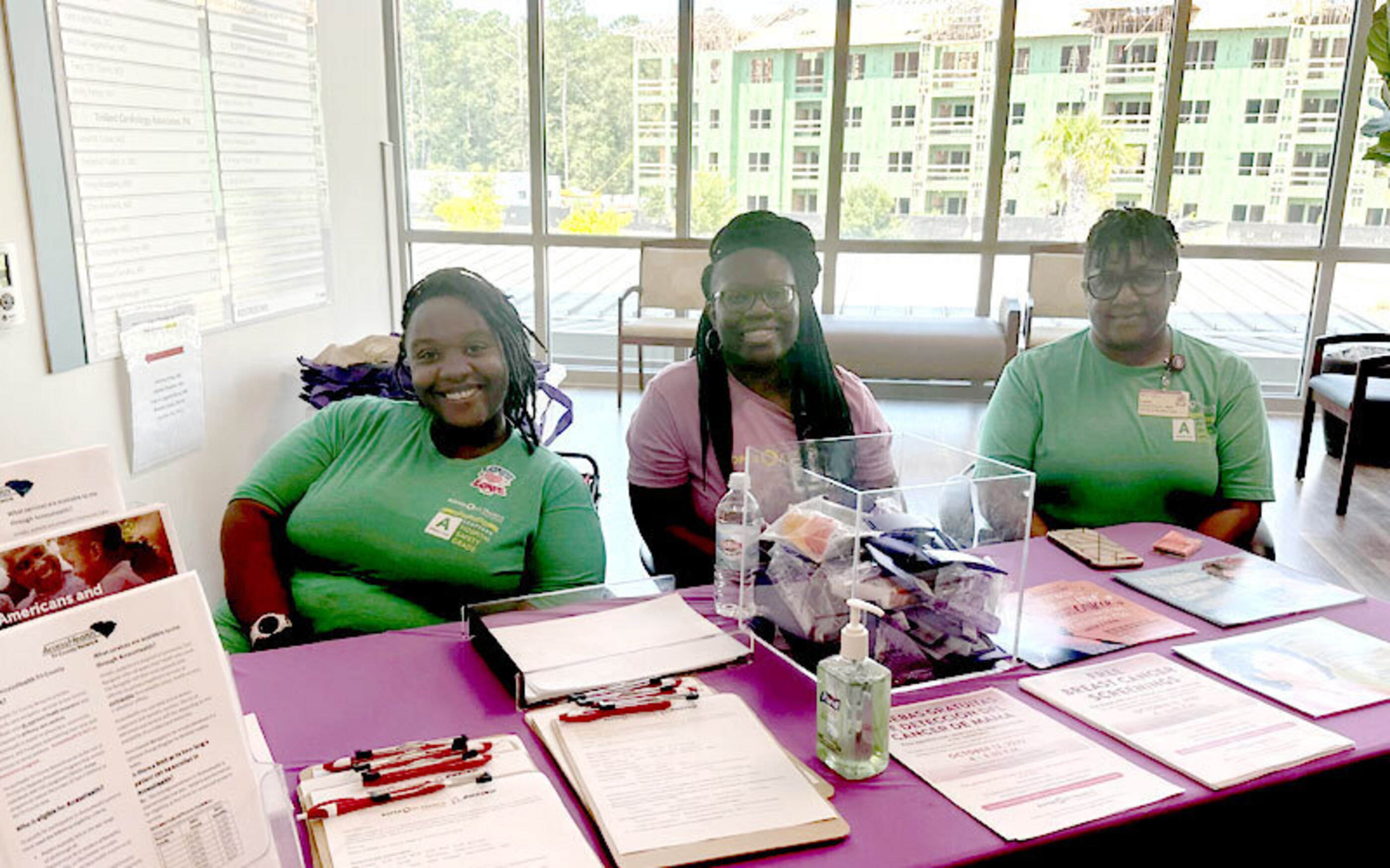 Women at sign-up booth