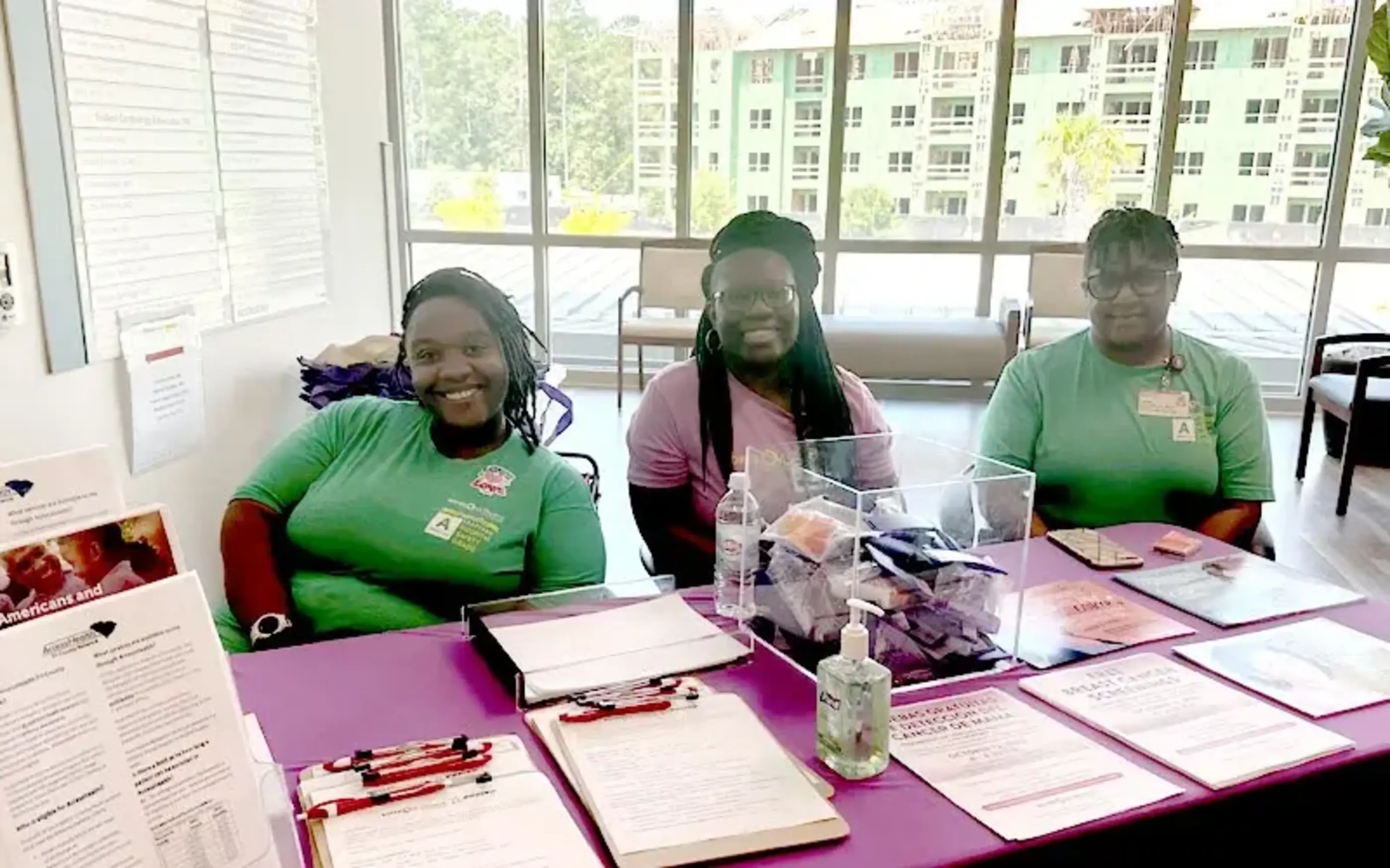 Women at sign-up booth