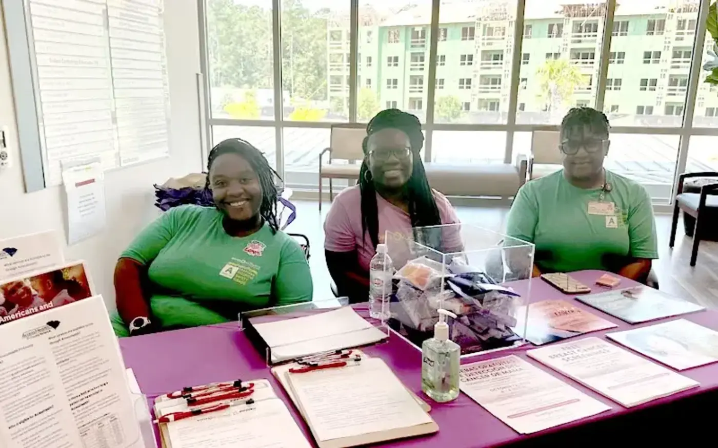 Women at sign-up booth