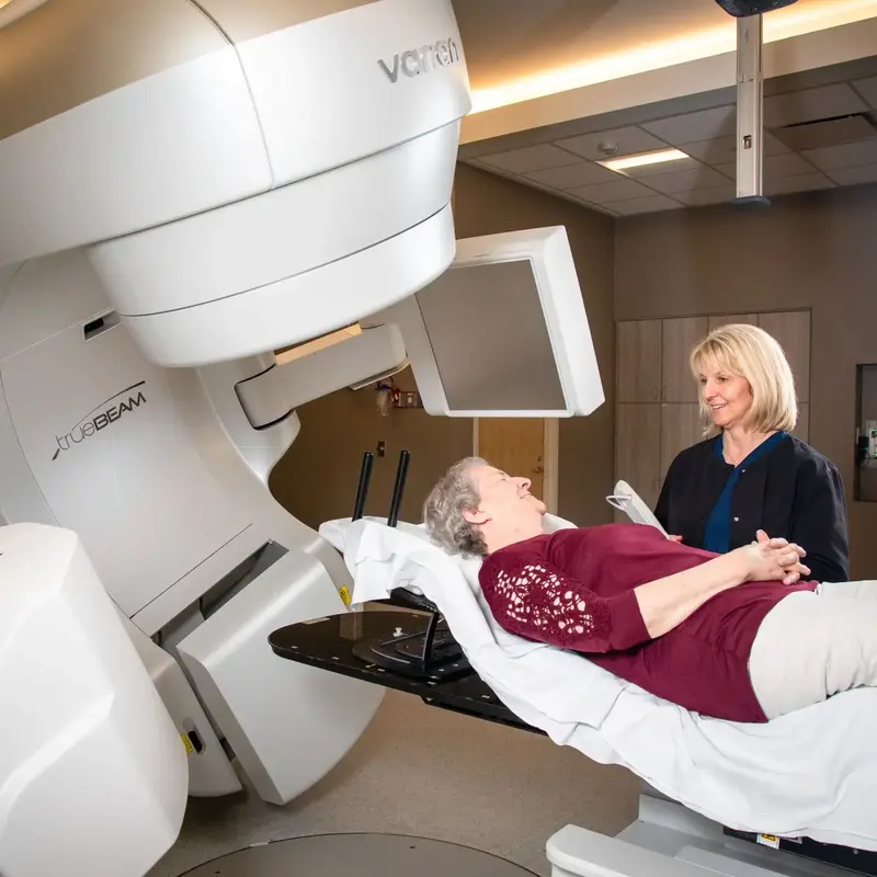 woman getting radiation