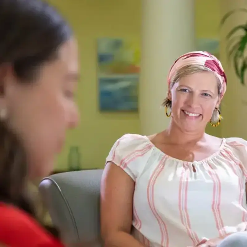 Woman wearing pink headband