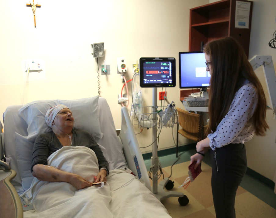 Emily visiting patient
