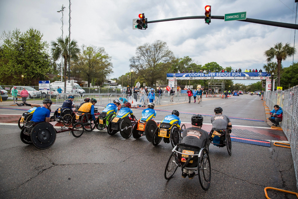 wheelchair racers at the starting line