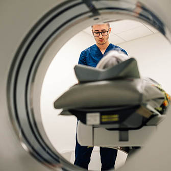 inside of CT scanner