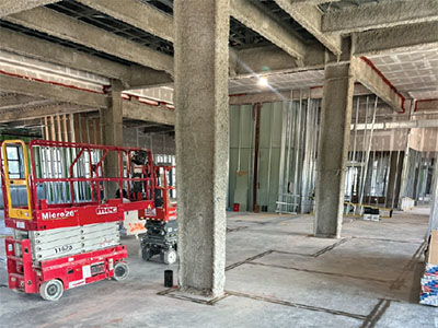 Sawmill ASC upfit wall layout progress July 2025 thumbnail